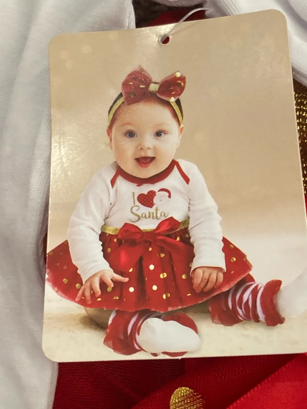 4-Piece Baby Essentials Red, White, & Gold Holiday 1st Christmas Tutu Set, 6 mo.